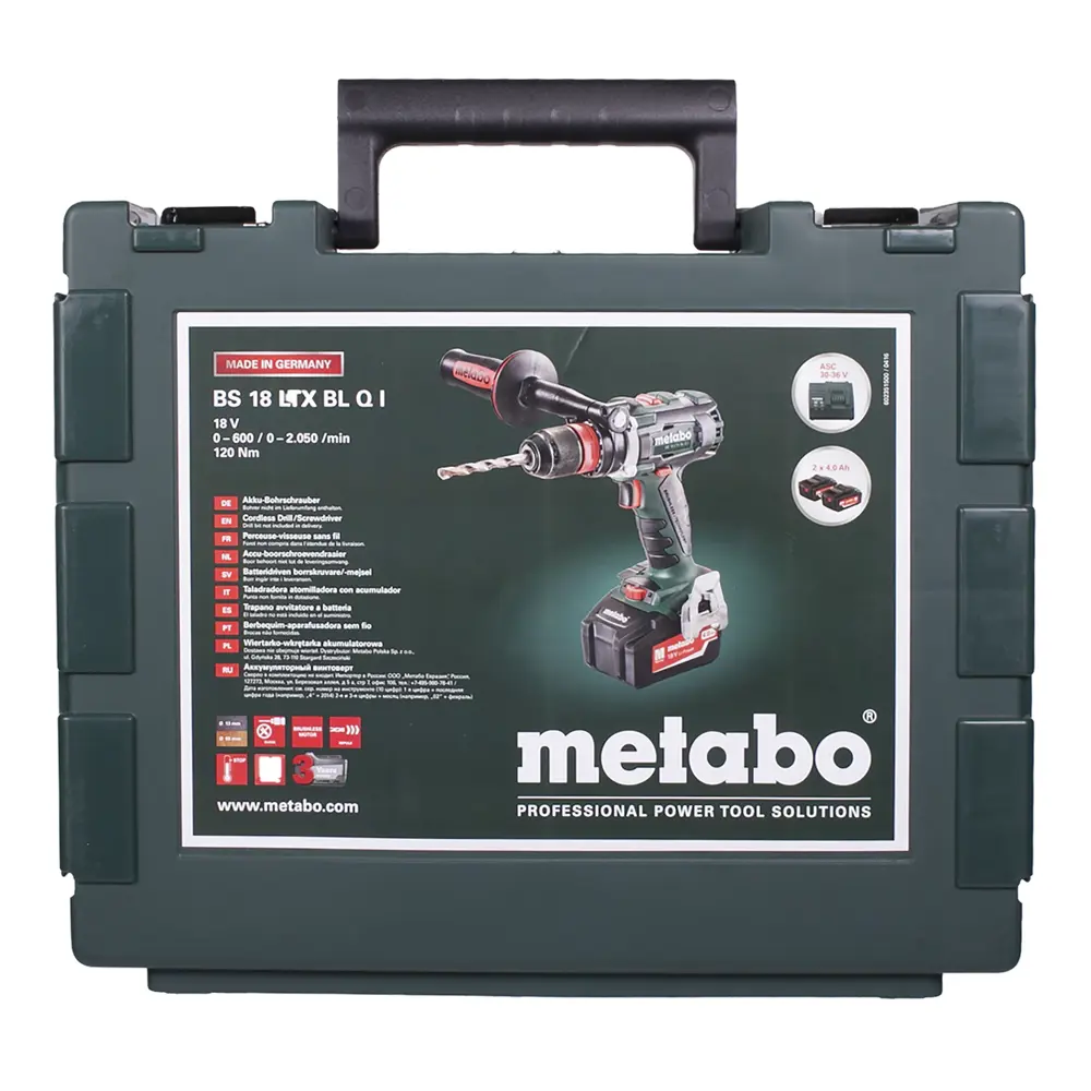 Шуруповерт Metabo BS 18 LTX BL Q I, Li-ion 18 В, 4 Ач 18119245 STLM-2003317  - Вид №4