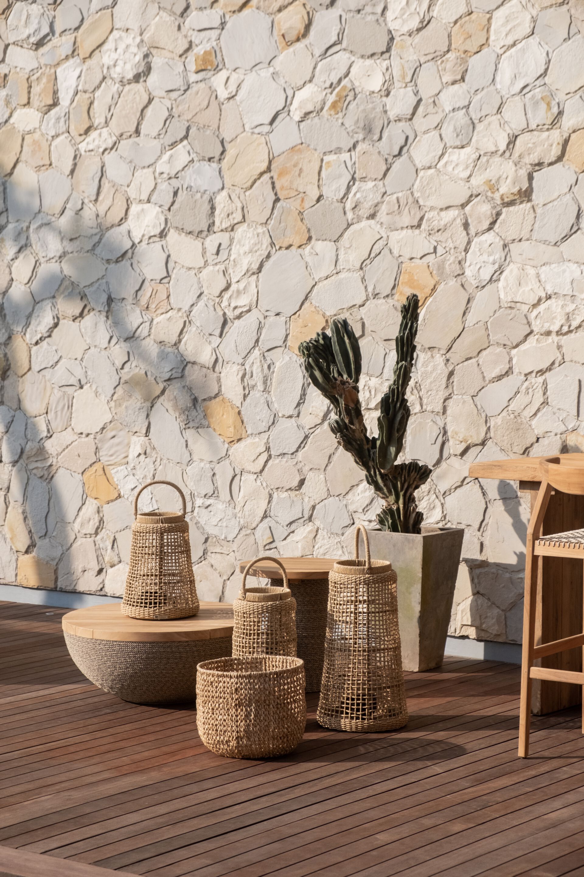 Твердый деревянный круглый низкий садовый журнальный столик cbdesign Navy ARCH-00139680 - Вид №2