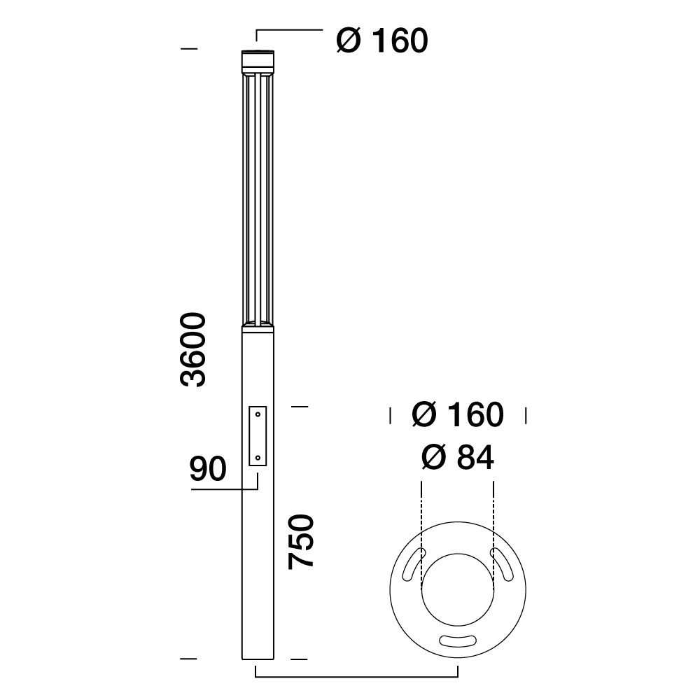3333663 Уличное освещение  Platek TRIS  TRIS H. 3600 mm - 1 COB LED 4000K - Вид №10