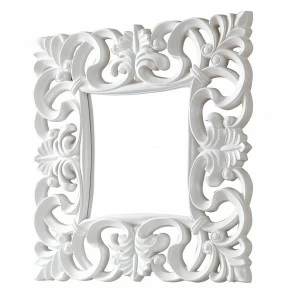 Зеркало белое квадратное в резной раме Regalo ESF ДИЗАЙНЕРСКИЕ 043886 Белый