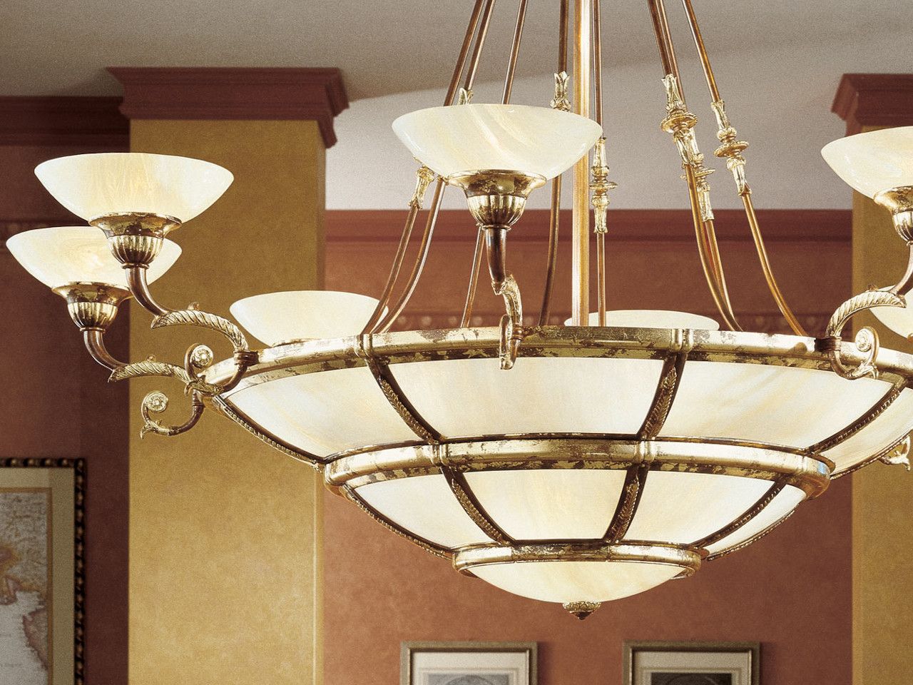 Люстра из ржавого золота с ониксовым стеклом Possoni Illuminazione Raffaello ARCH-00055849 - Вид №1
