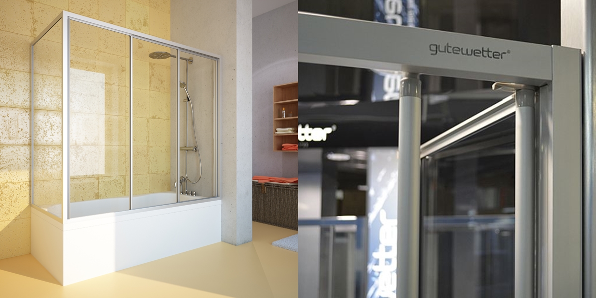 90100X180190GV413A Душевое ограждения на борт вынны GUTEWETTER Германия PRACTIC - Вид №1