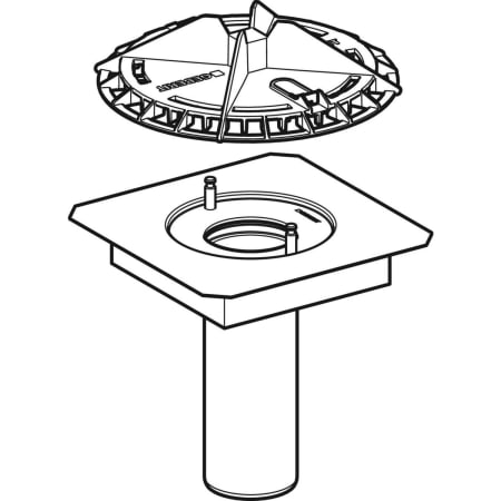359.131.00.1 Воронка Geberit Pluvia с соединительным фартуком, для желобов, решетка воронки из алюминиевого литья Geberit  - Вид №1