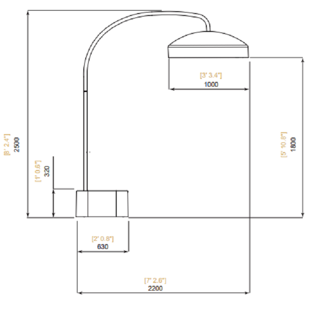 Heatsail DISC Уличный обогреватель инфракрасный с освещением напольный. - Вид №5