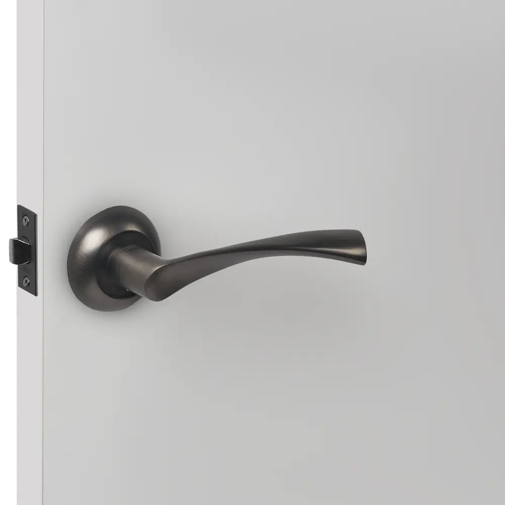 Дверные ручки Punto Crona без запирания комплект цвет графит STLM-2002855 - Вид №5