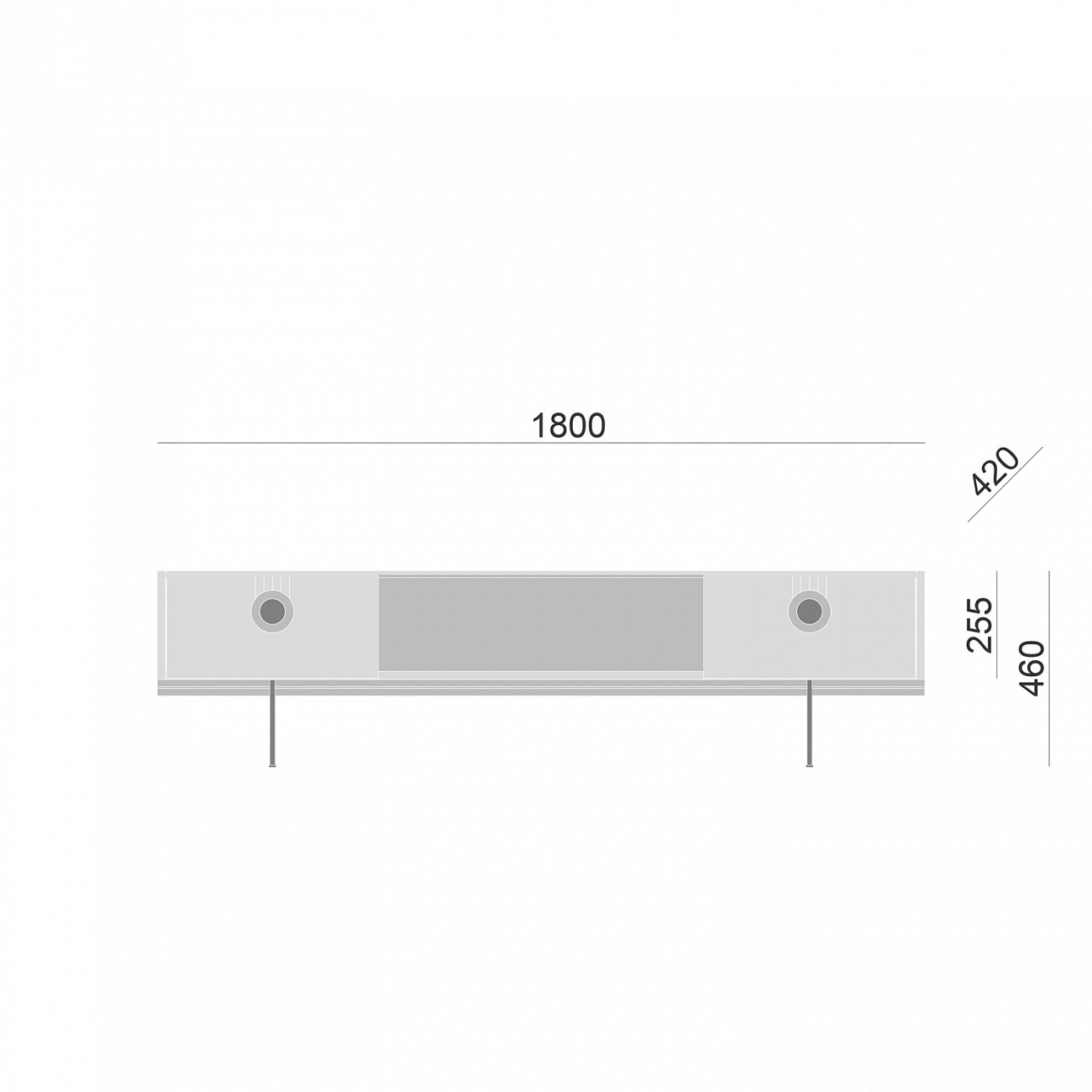 Тумба под телевизор бело-серая Lago BRAGIN DESIGN LIVING 00-3974648 Белый;серый - Вид №2