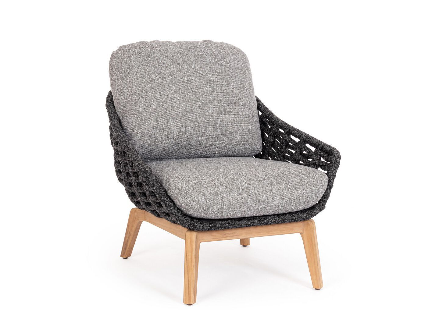 Веревочное и тканевое садовое кресло с подлокотниками BIZZOTTO Tamires ARCH-00119189