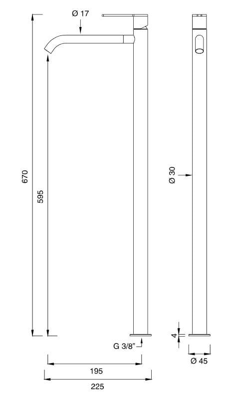 Однорычажный смеситель для раковины из нержавеющей стали CEADESIGN INNOVO ARCH-00132055 - Вид №2