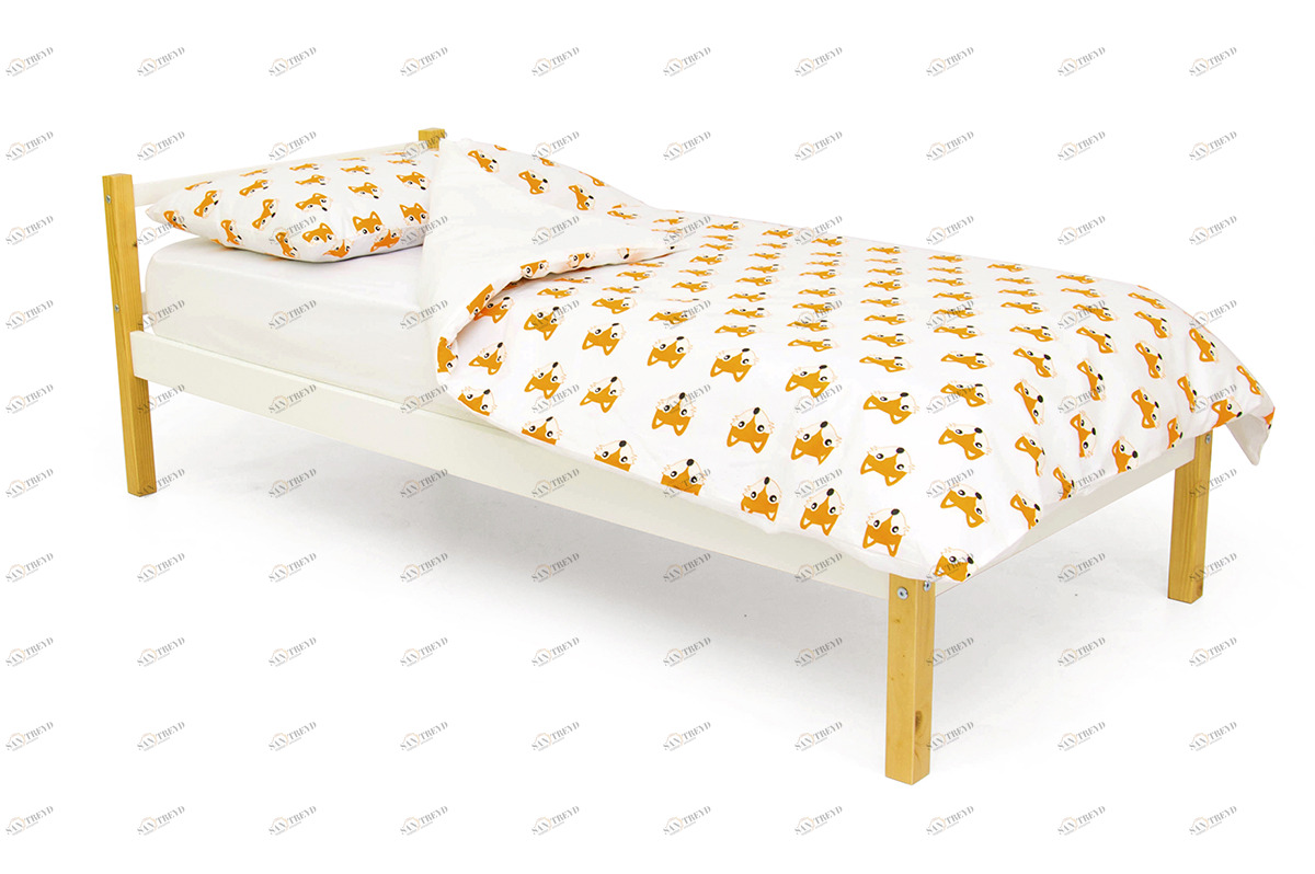 Детская кровать Svogen classic дерево, белая БЕЛЬМАРКО  326802 Белый;желтый Santreyd 