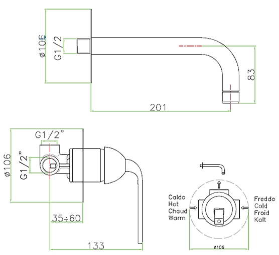 87CR7535 Смеситель для раковины , хром Fiore Koko - Вид №2