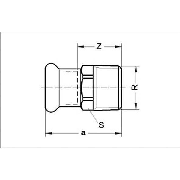 11124335114 SANHA 11243G пресс-фитинг газ, бронза, ниппель переходной ВПр-НР 35x11/4 мм  - Вид №1