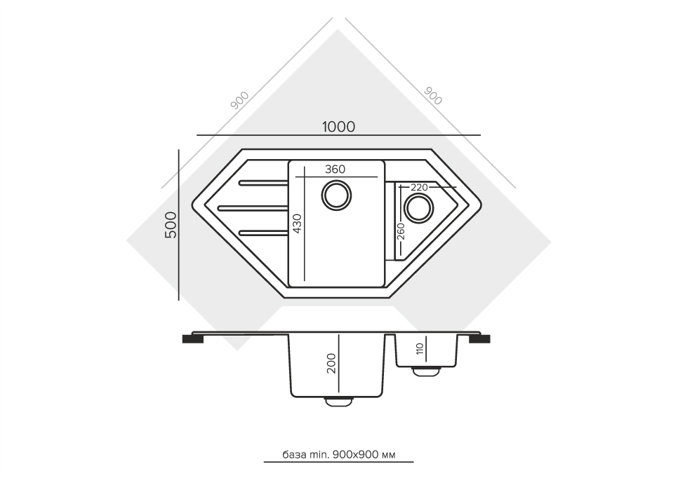 Кухонные мойки Tolero Classic R-114 855984 - Вид №2