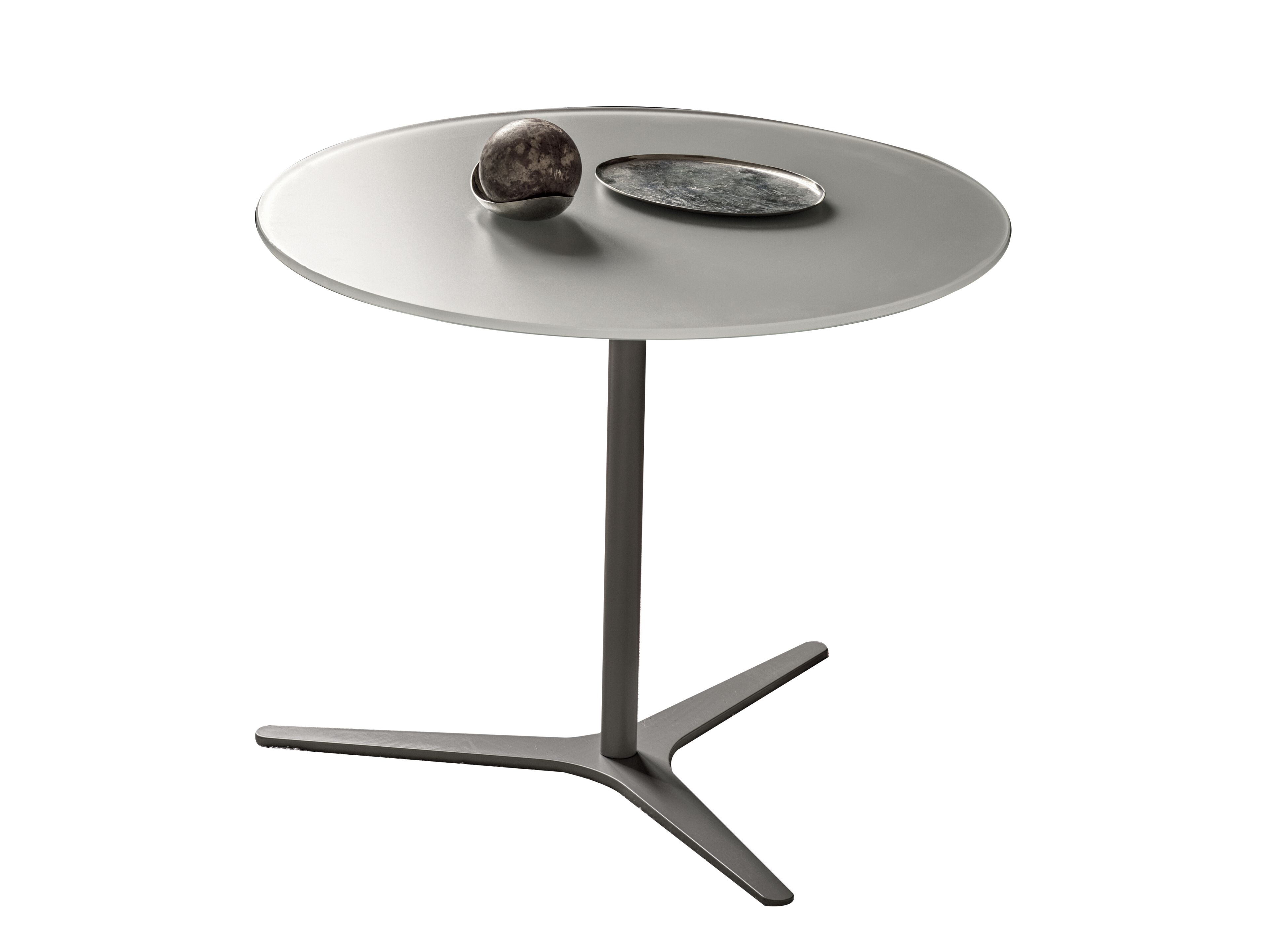 Круглый стол из стали и хрусталя Bontempi Casa ELICA ARCH-00007947