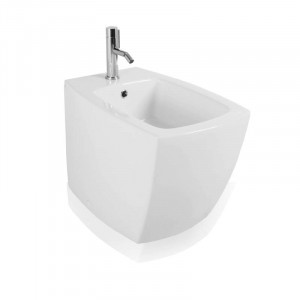 S502T1R1V0.100 Биде приставное напольное A. e T. Italia SQUARE Белый глянцевый