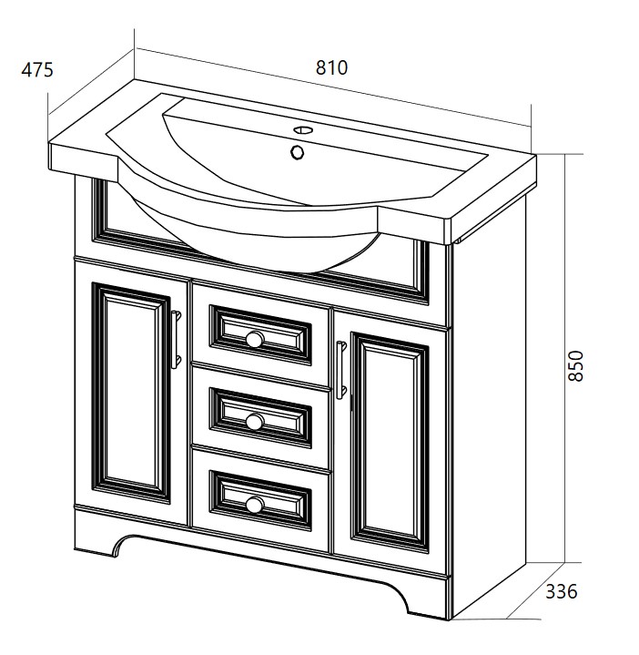 У94490 Тумба Прованс New 80Н 2в.я. 2д. Белый глянец 1 Marka Прованс - Вид №8