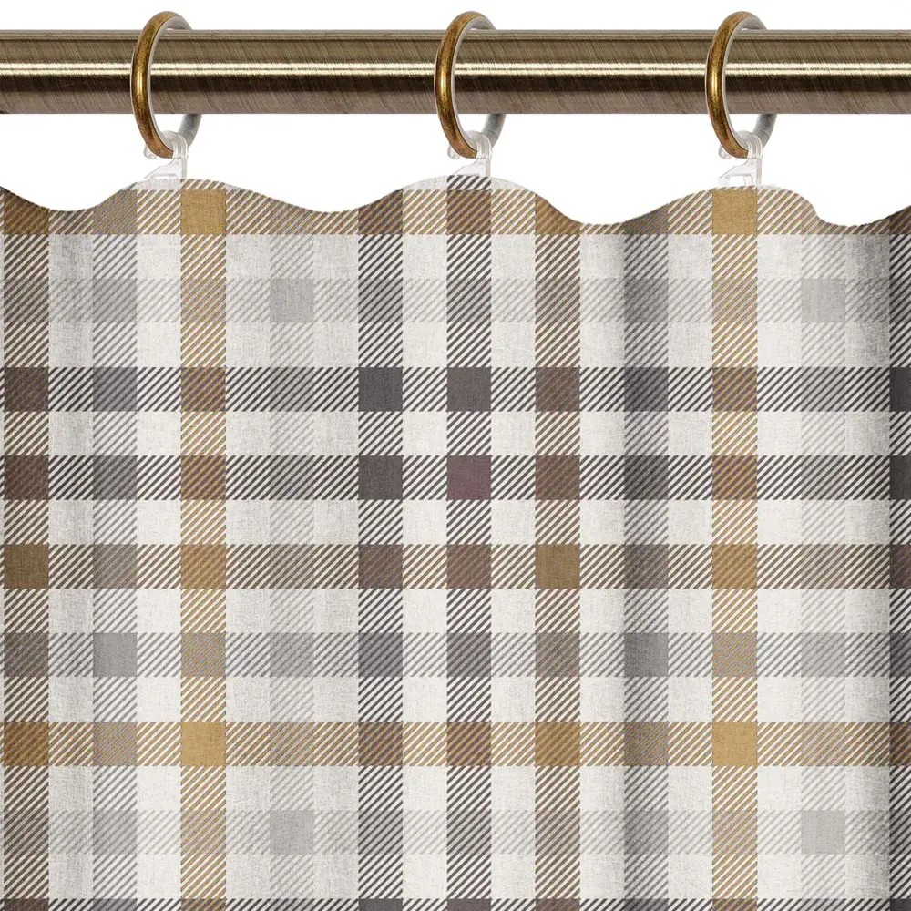 Штора на ленте для кухни Beige 145x180 см клетка цвет бежевый LINEN WAY STLM-2168250 - Вид №3