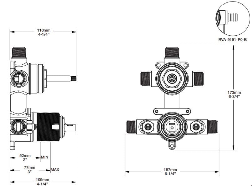 Встраиваемый корпус для смесителя BARIL RVA-9191-00 ARCH-00081991 - Вид №2