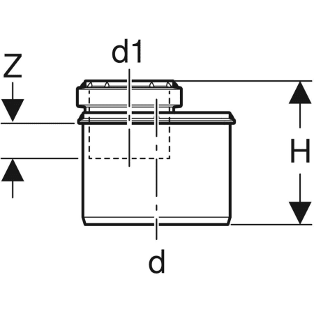390.475.14.1 Переходник эксцентриковый Geberit Silent-PP, короткий Geberit  - Вид №3