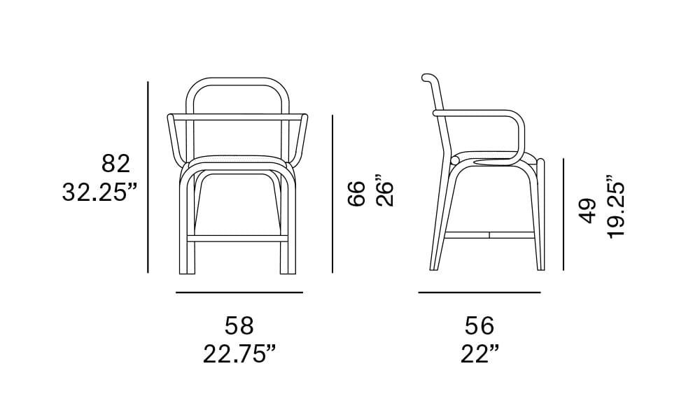 Стул из ротанга с подлокотниками EXPORMIM Fontal ARCH-00014435 - Вид №1
