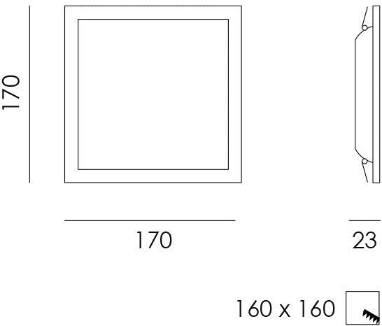 NEXO LUCE Квадратный встраиваемый светодиодный точечный светильник Inlux recessed 5171 - Вид №1