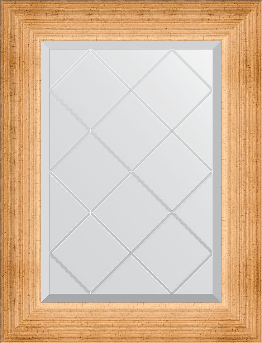 BY 4517 Зеркало с гравировкой в багетной раме - травленое золото 87 mm EVOFORM Exclusive-G