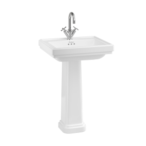 Burlington Riviera Квадратная чаша Riviera 580 мм с пьедесталом Riviera Full с 1 отверстием под смеситель RIV1 1TH - RIV6