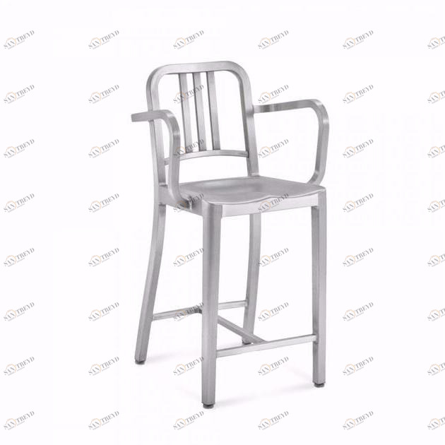 Emeco Высокий алюминиевый табурет с подлокотниками 1006 navy® sun-id-1357218