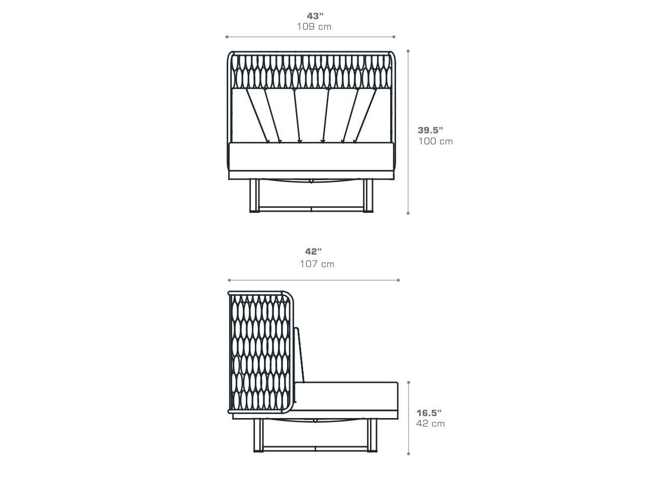 Тканевое садовое кресло с подлокотниками и высокой спинкой MAMAGREEN Munia ARCH-00149925 - Вид №13