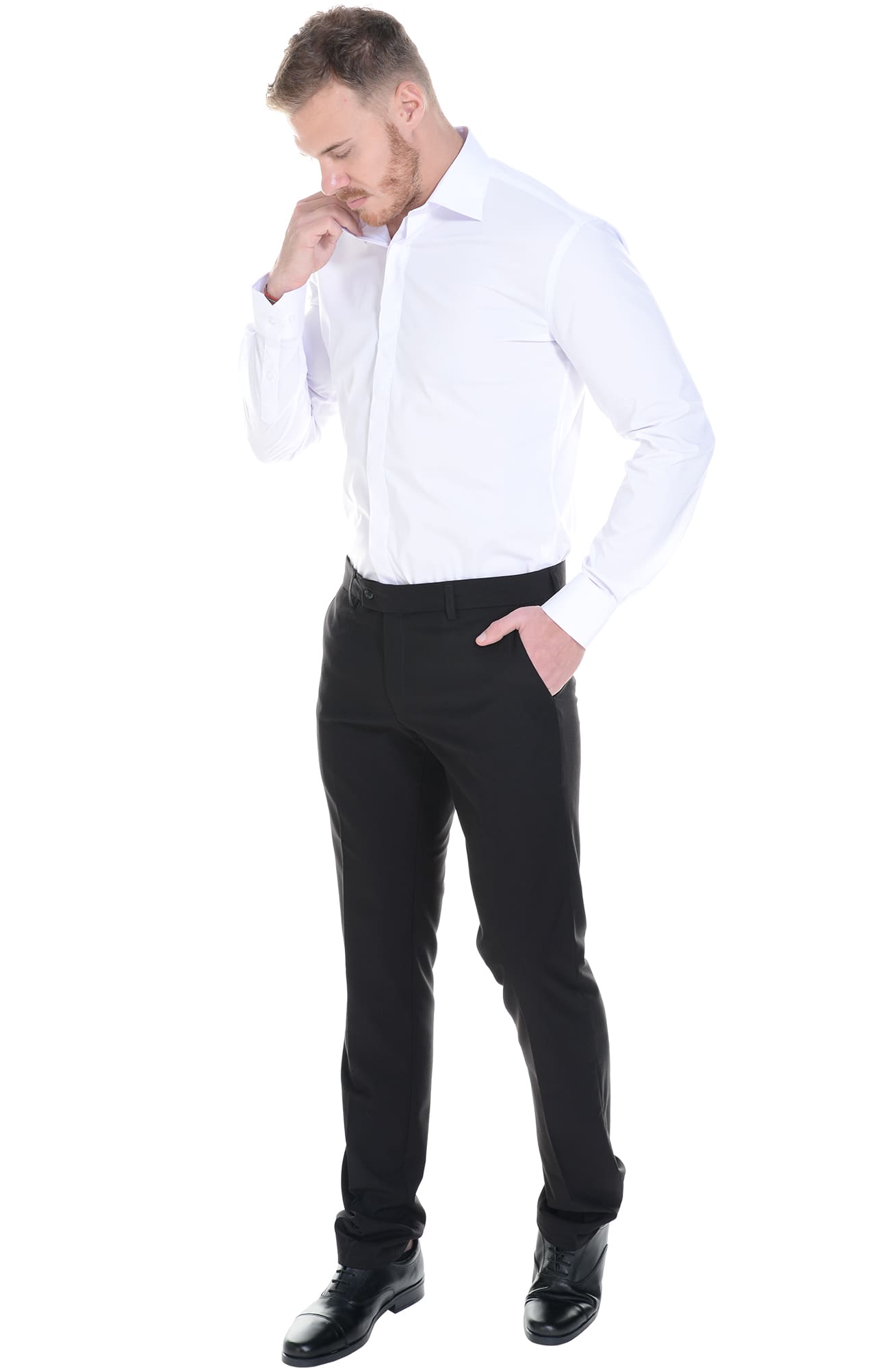 4958026 Рубашка мужская  white El-Risto  Корпоративная одежда  размер 44/182-188  - Вид №20