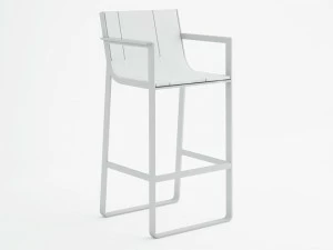 GANDIABLASCO Высокий табурет из алюминия в современном стиле с подлокотниками Flat