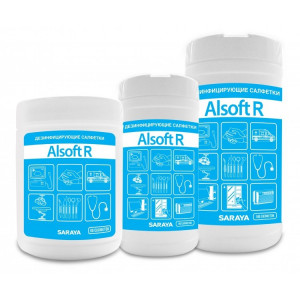 67021 SARAYA СНГ, Россия Дезинфицирующие салфетки Saraya Alsoft R 67021 в упаковке по 180 шт