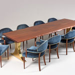 Сделанный на заказ стол Wany edge с основанием из полированной латуни ijlbrown sun-id-3251855 - Вид №3