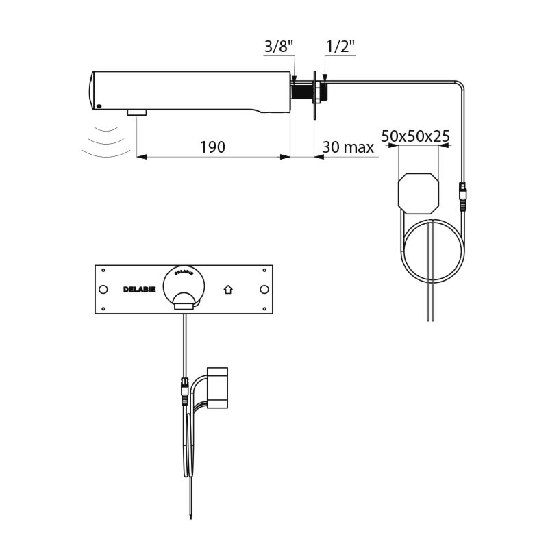 443500 Сенсорный кран TEMPOMATIC 4 DELABIE  - Вид №1