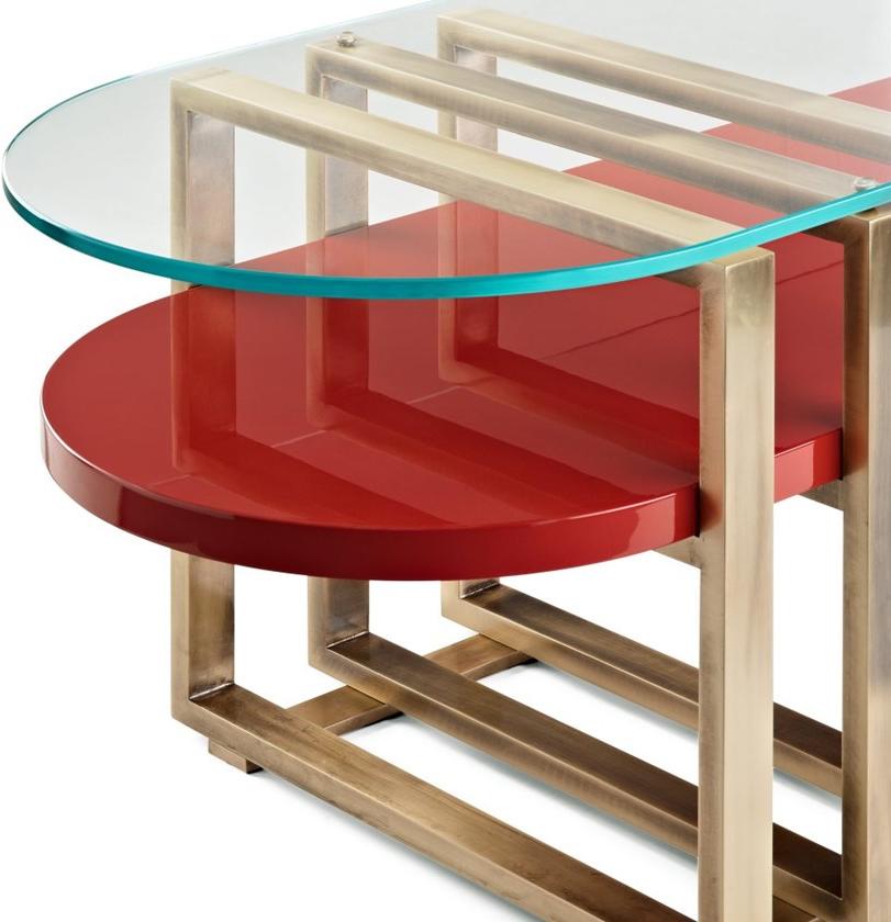 MARIONI Низкий лакированный журнальный столик из дерева Palm 02960 - Вид №3