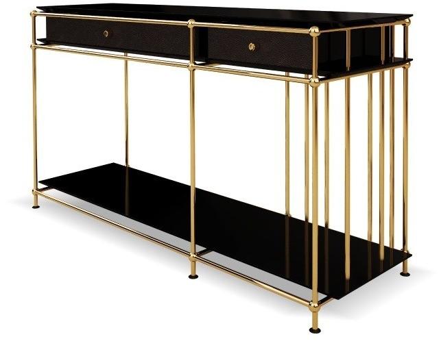Porustudio Лакированная прямоугольная деревянная консоль с ящиками Vegas sun-id-1357413 - Вид №1