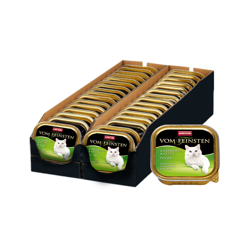 ПР0021366*32 Корм для кошек Vom Feinsten для кастрированных кошек отборная индейка конс. 100г (упаковка - 32 шт) Animonda 