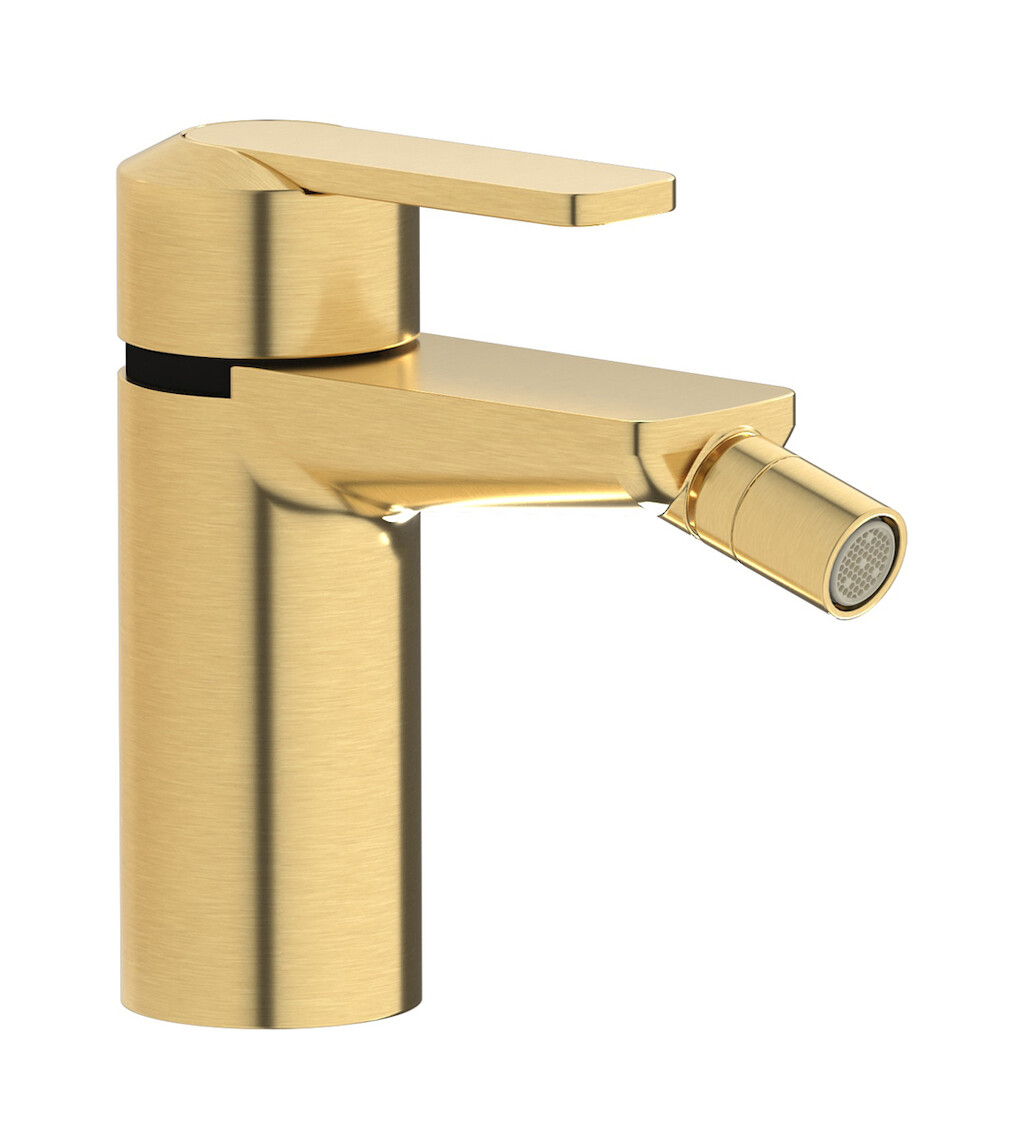 Смеситель для биде на 1 отверстие в комплекте с донным клапаном. WE ARE IB c6220os Brushed Gold C-67