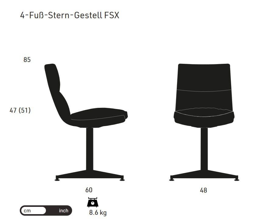 4-спицевое мягкое вращающееся кресло KFF Faye ARCH-00001219 - Вид №2