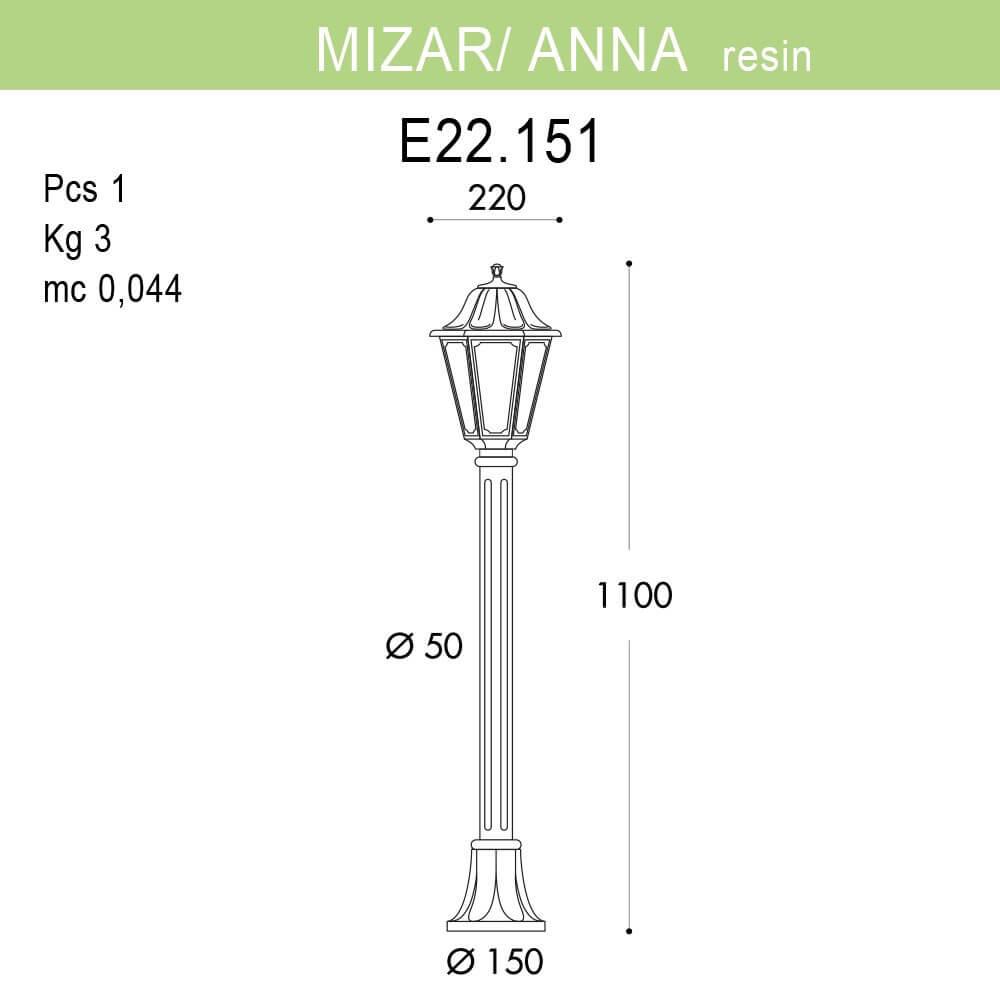 Уличный светильник Fumagalli Mizarr/Anna E22.151.000.WYF1R FUMAGALLI ФОНАРЬ 190476 Белый  - Вид №1
