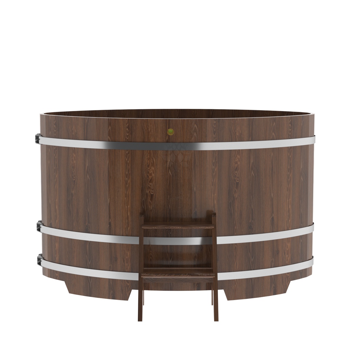 1320 Купель овальная из дуба 1,08х1,75х1,1 морёная Alyarus  - Вид №3