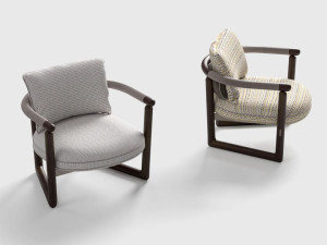 Садовый стул из ткани и кожи