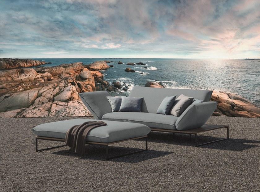 FISCHER MÖBEL Модульный угловой садовый диван на санках из ткани Flora sun-id-1509292 - Вид №2