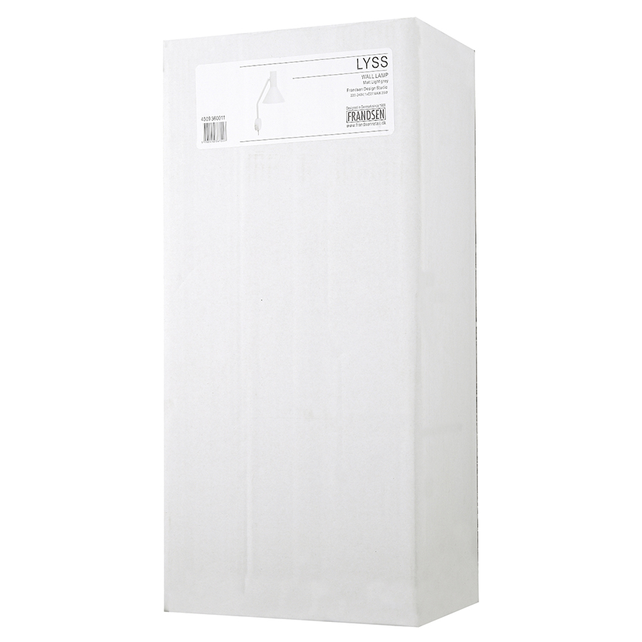 4509_36011 Лампа настенная lyss, 42хD18 см, светло-серая матовая Frandsen  - Вид №1
