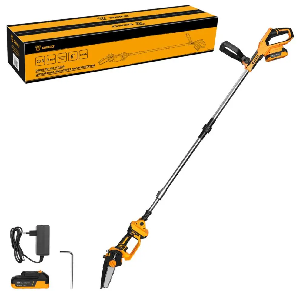 Аккумуляторный высоторез DEKO для садовой обрезки с телескопической штангой 89363011 STLM-0966273 - Вид №1