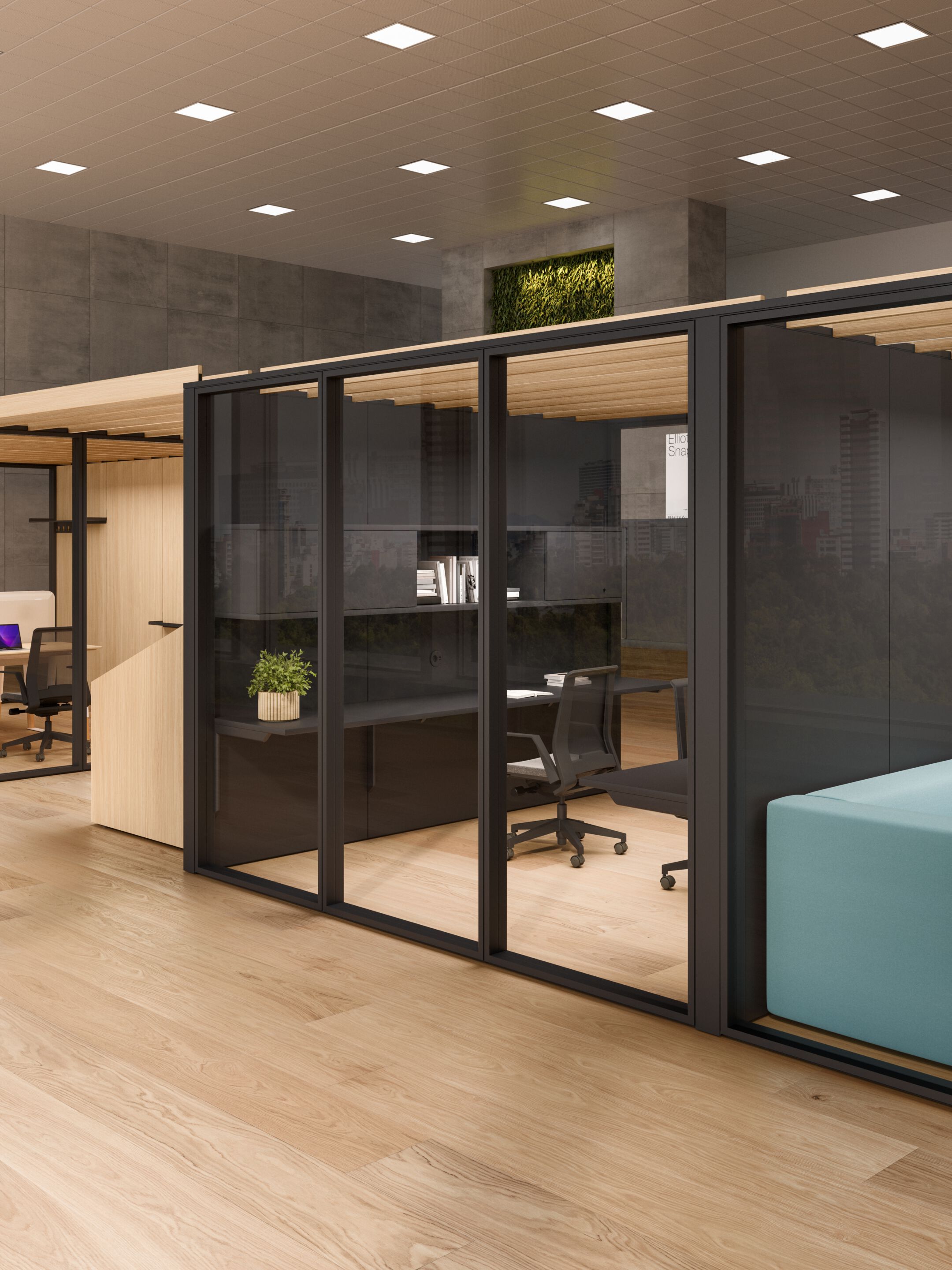 Офисная стеклянная подвижная стена FANTONI TM ARCH-00023654 - Вид №2