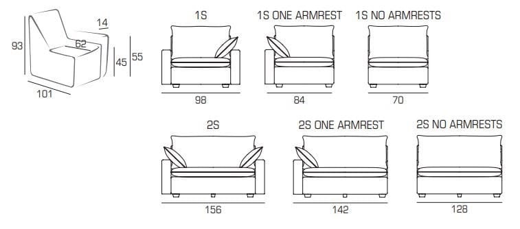 Тканевый диван с полуостровом Domingo Salotti Анри ARCH-00103630 - Вид №6