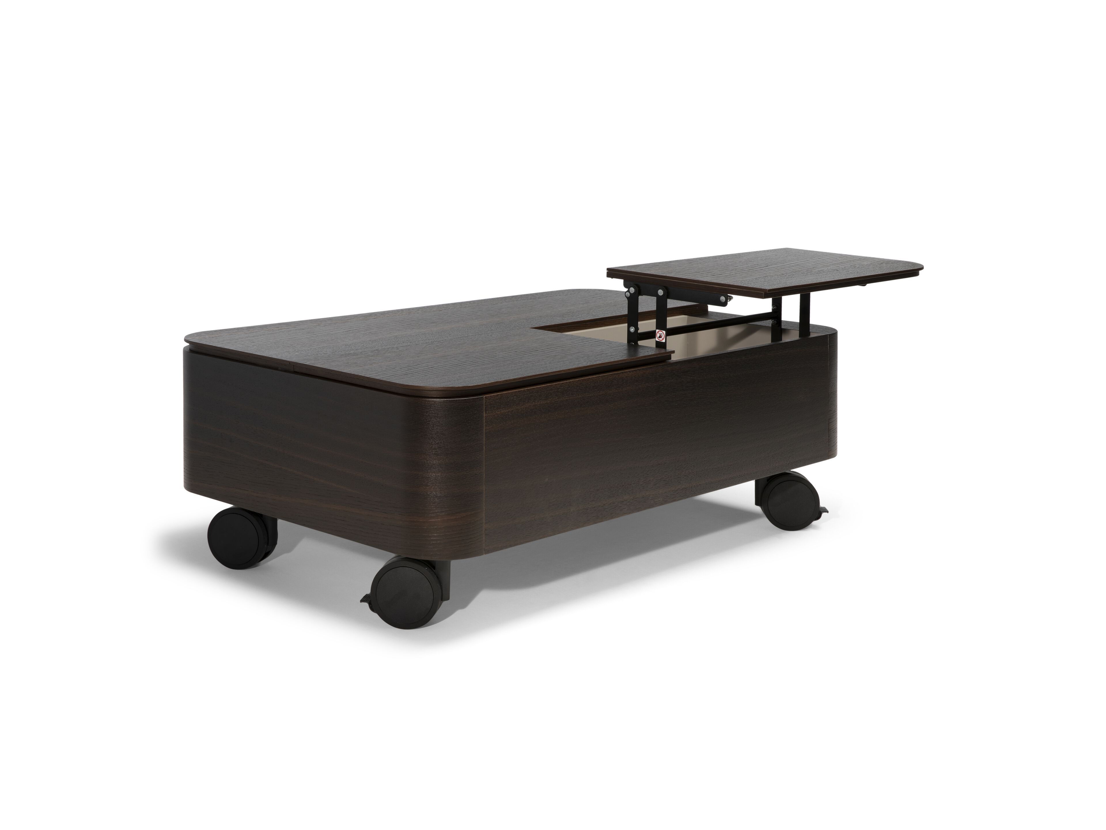 Деревянный журнальный столик с колесами и отсеком для хранения Natuzzi Italia SQUARE ARCH-00091390 - Вид №5