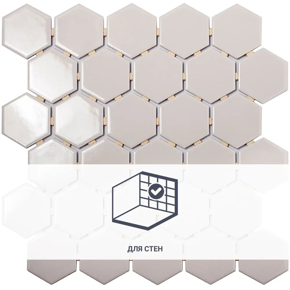 Мозаика керамическая Smart Mosaic Homework Hexagon Grey Glossy 27.1x28.2 см цвет серый 82909306 STLM-2134946 - Вид №1