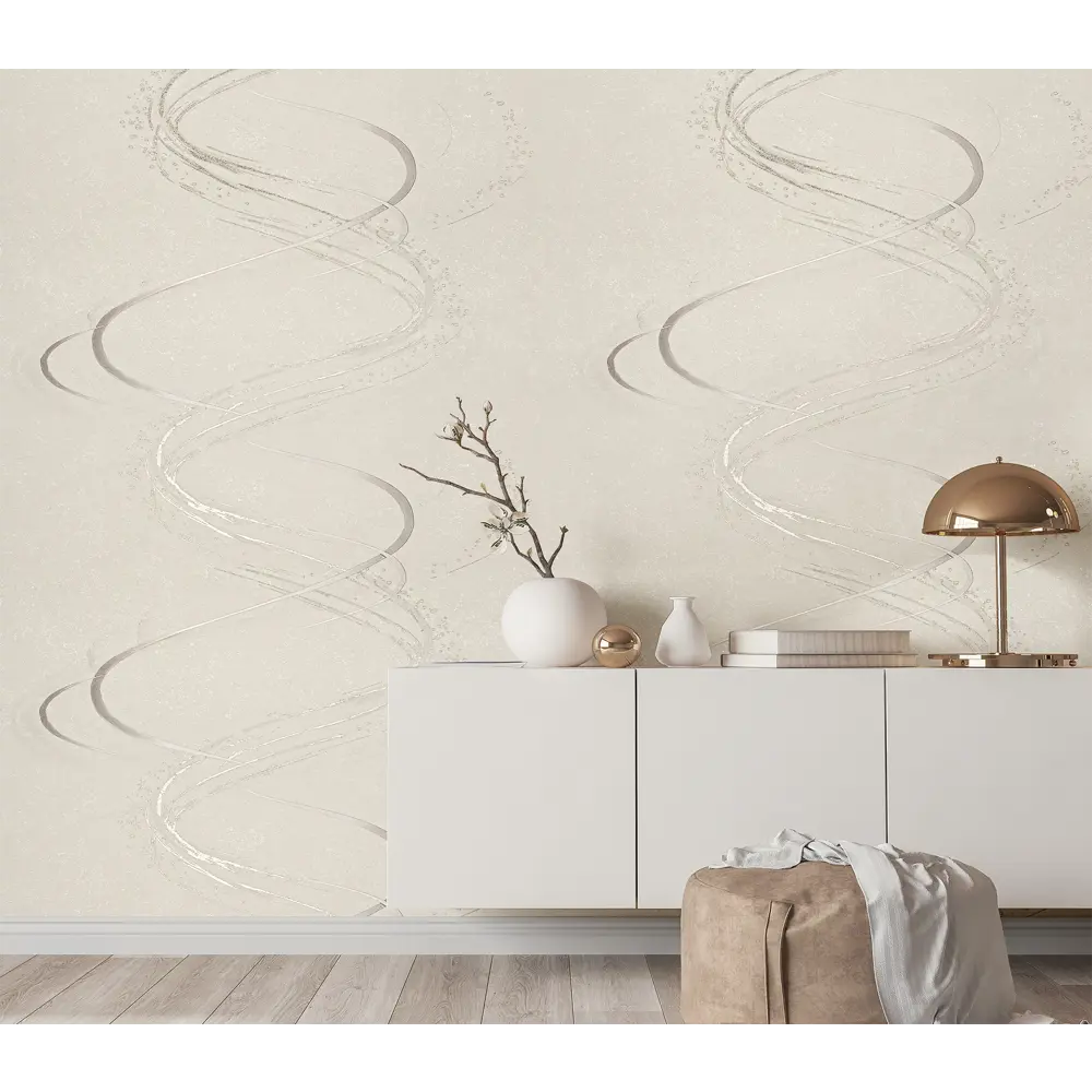 Обои флизелиновые ATELIERO Tornado бежевые абстрактные 1.06 м 89425432 STLM-1567166 - Вид №4