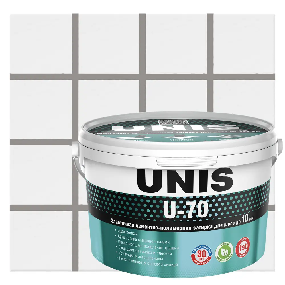 Затирка цементно-полимерная U-70 цвет стальной 2 кг Unis STLM-2048164